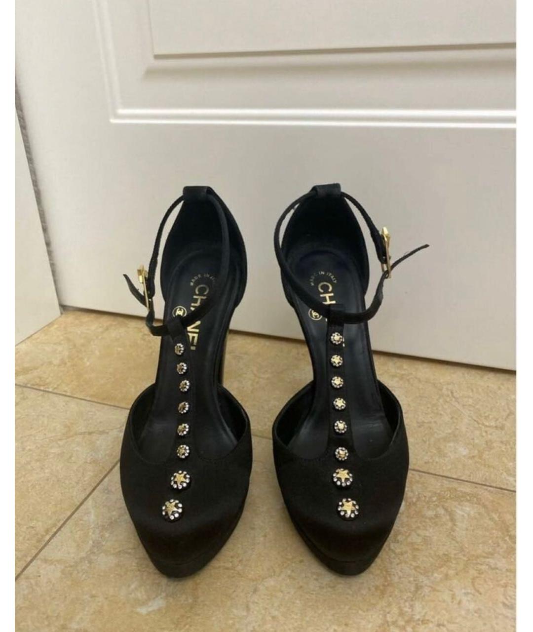 CHANEL Черные текстильные туфли, фото 2