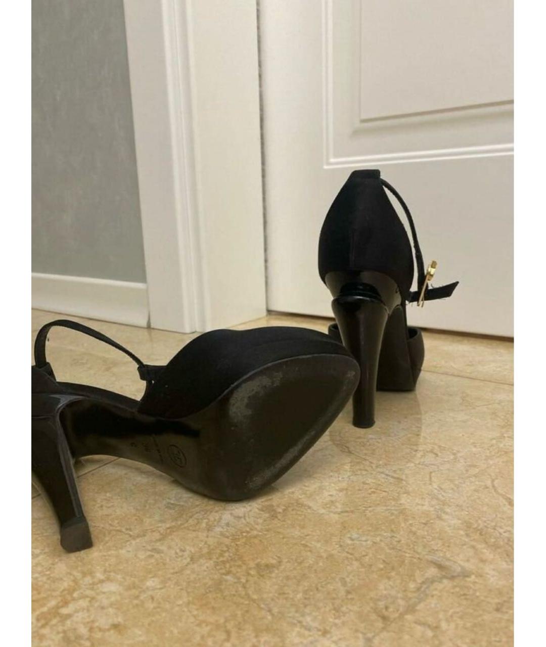 CHANEL Черные текстильные туфли, фото 4