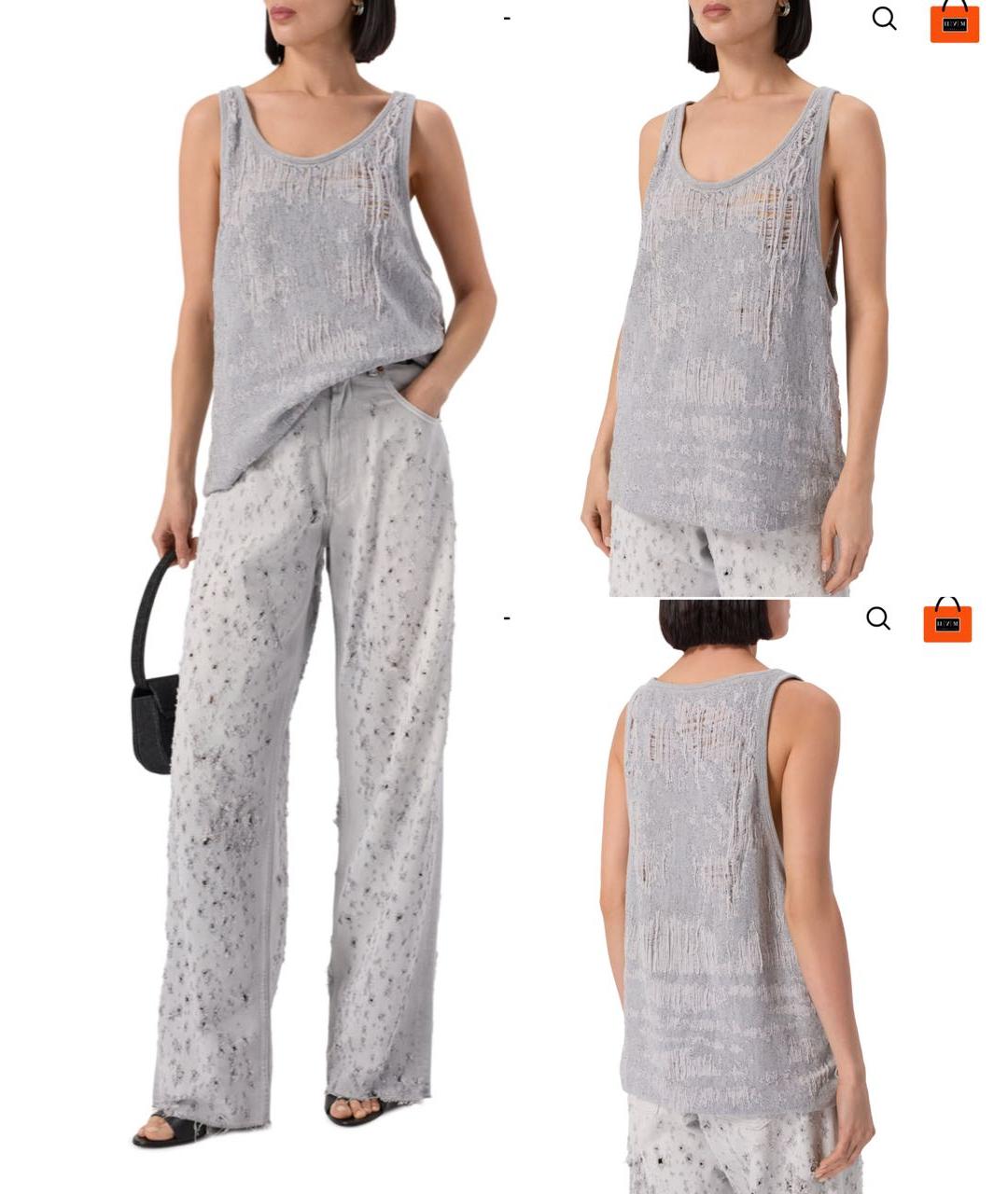 DIESEL Серое хлопко-эластановое повседневное платье, фото 7