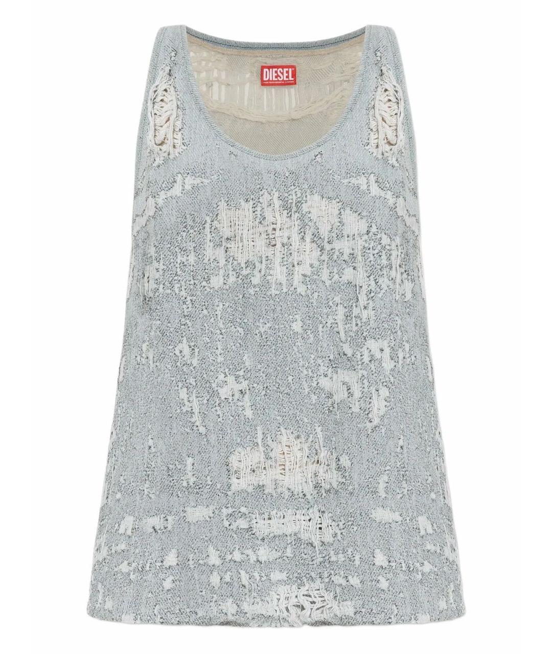 DIESEL Серое хлопко-эластановое повседневное платье, фото 1
