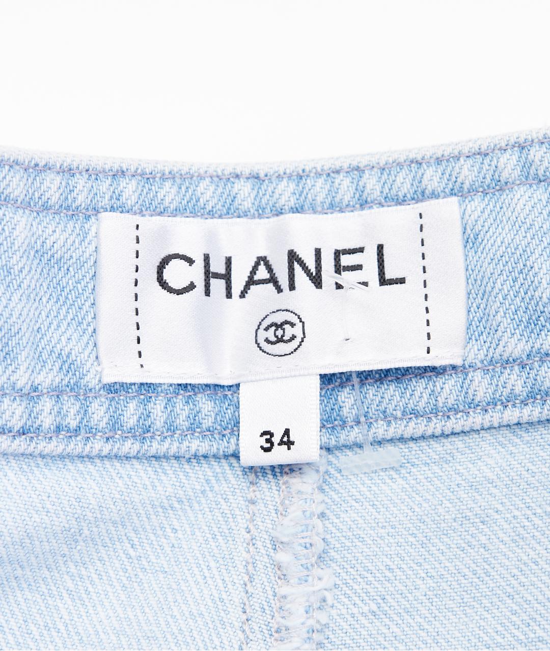CHANEL Голубой хлопковый костюм с брюками, фото 5