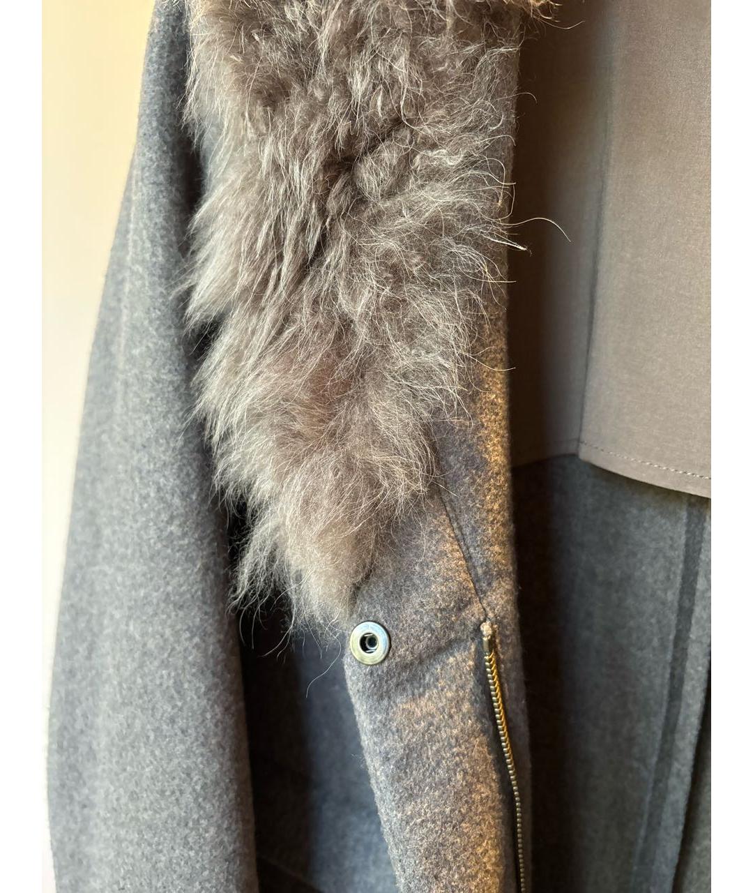 BRUNELLO CUCINELLI Антрацитовое шерстяное пальто, фото 4