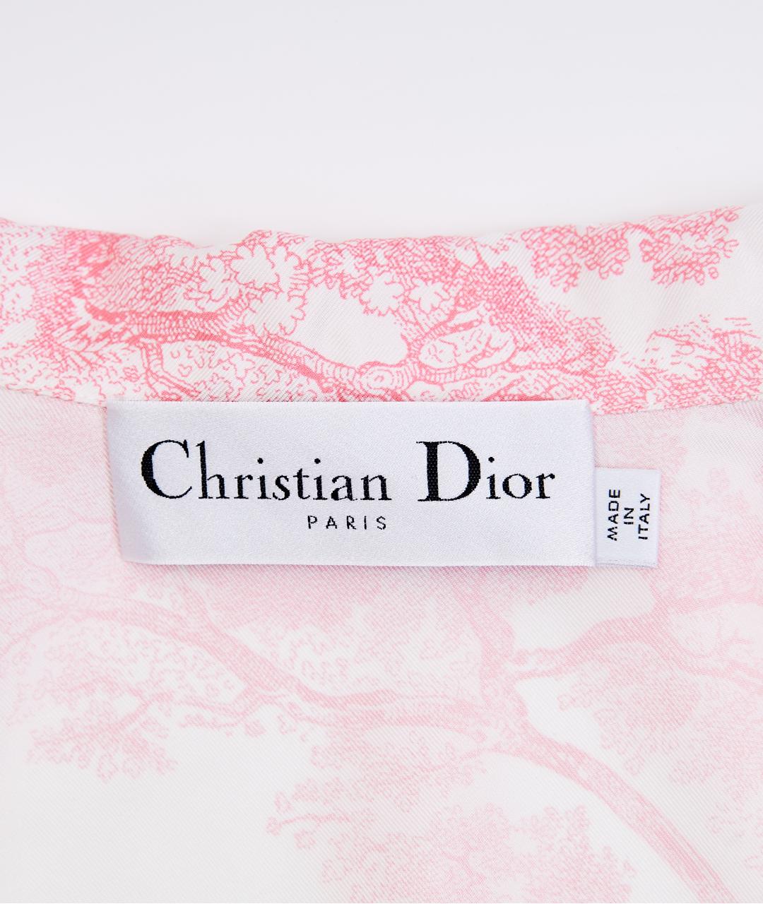 CHRISTIAN DIOR Розовая шелковая рубашка, фото 3