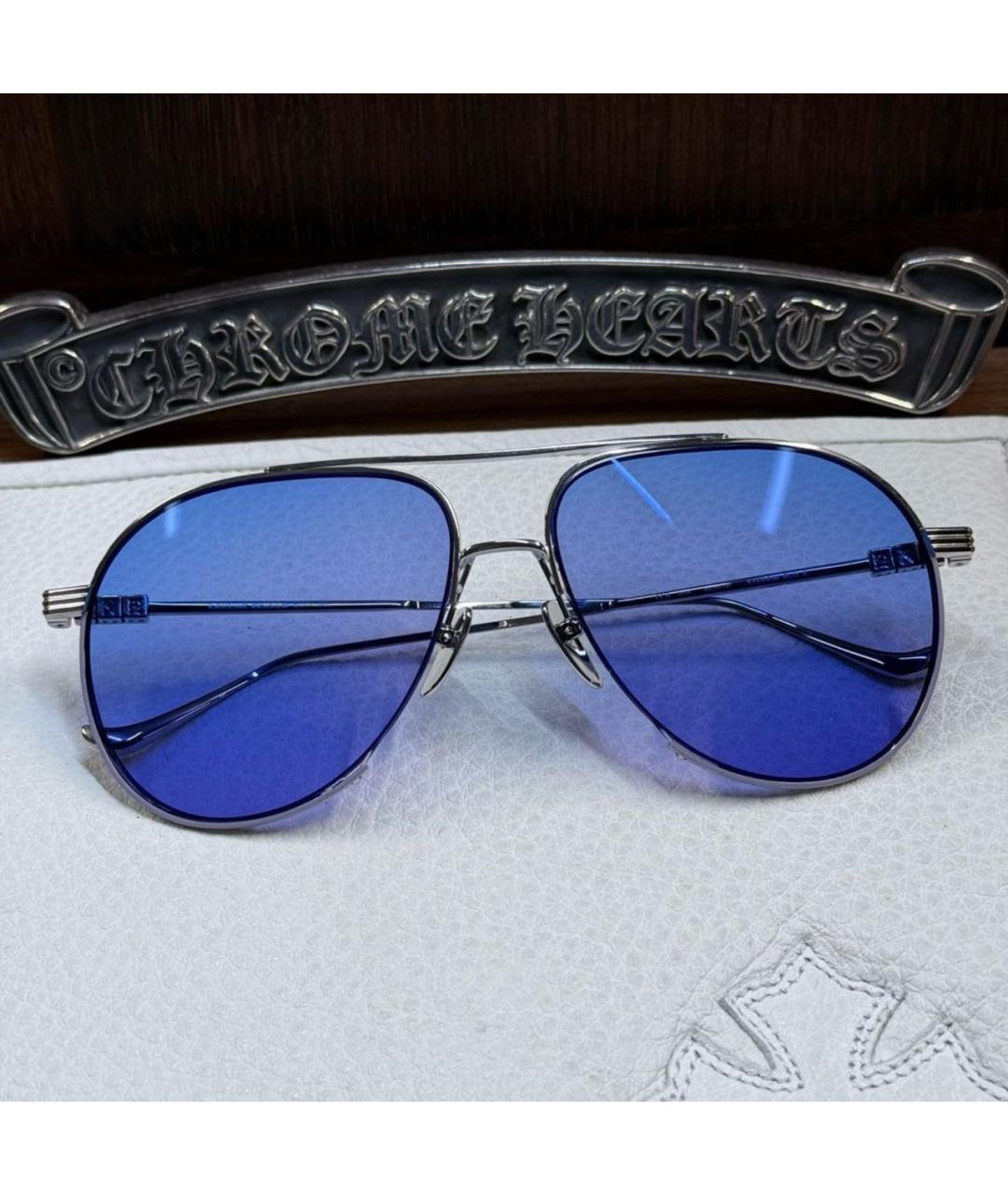 CHROME HEARTS Серебряные металлические солнцезащитные очки, фото 3