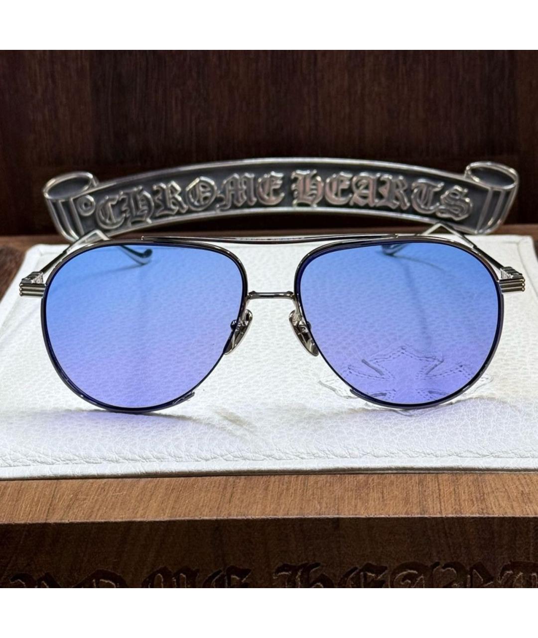 CHROME HEARTS Серебряные металлические солнцезащитные очки, фото 5