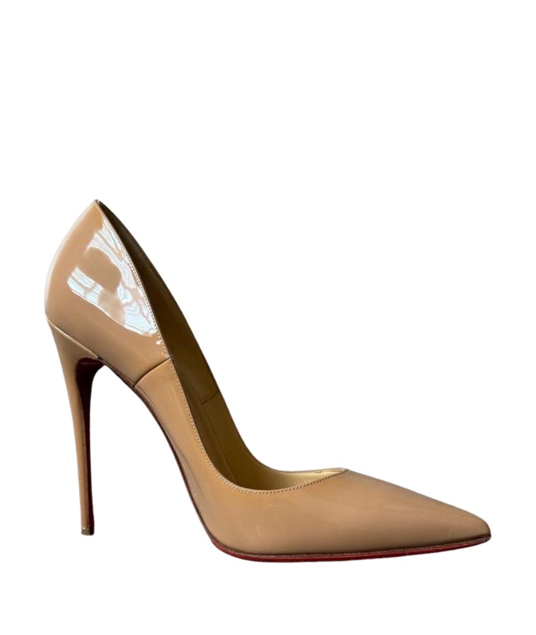CHRISTIAN LOUBOUTIN Бежевые туфли из лакированной кожи, фото 1