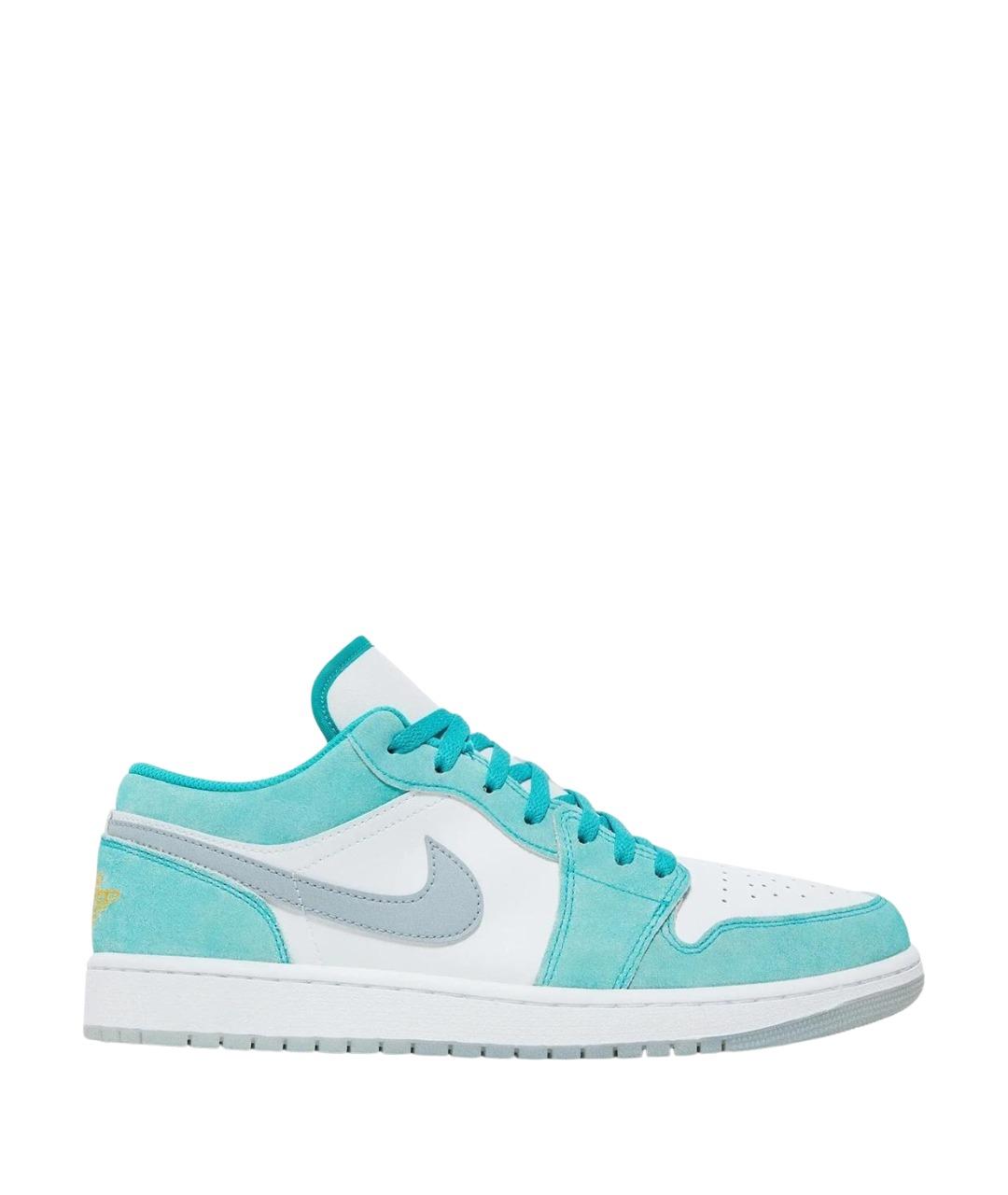 JORDAN Бирюзовые кожаные низкие кроссовки / кеды, фото 1