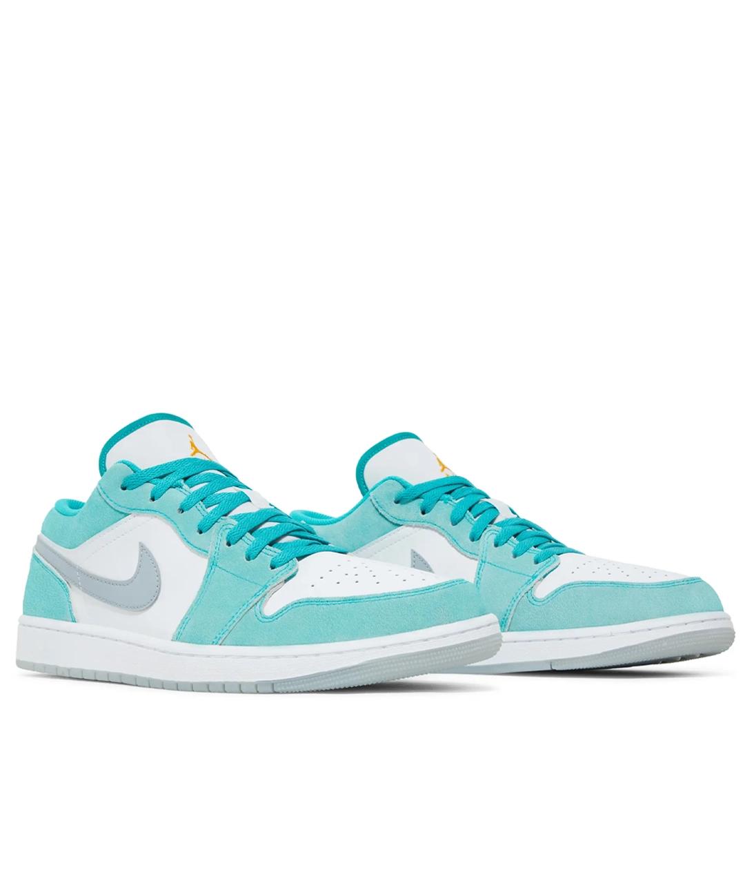 JORDAN Бирюзовые кожаные низкие кроссовки / кеды, фото 2