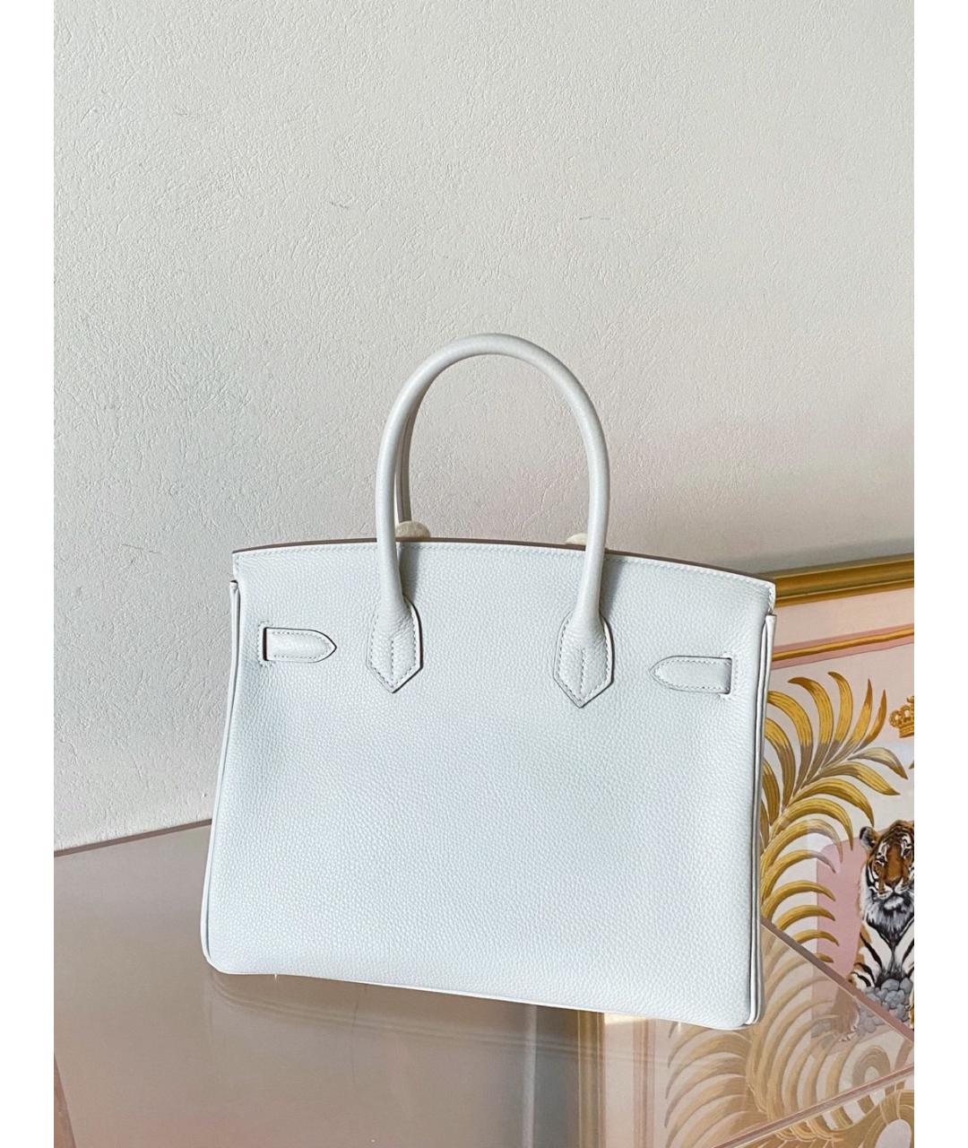 HERMES Серая кожаная сумка с короткими ручками, фото 2