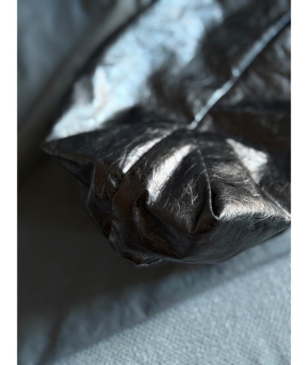 BALENCIAGA Антрацитовая кожаная сумка тоут, фото 4