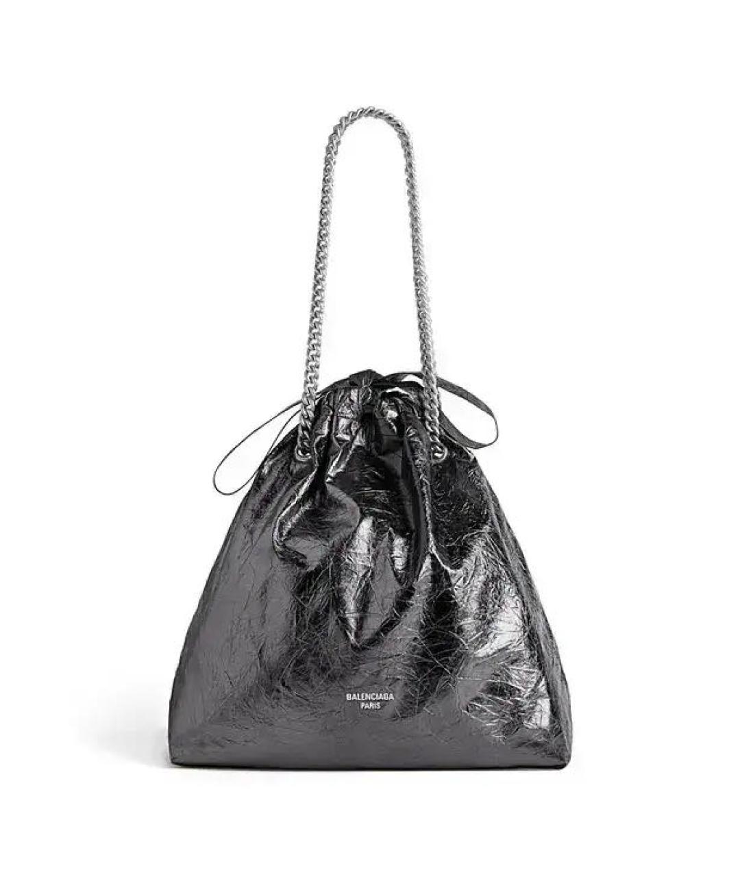 BALENCIAGA Антрацитовая кожаная сумка тоут, фото 1