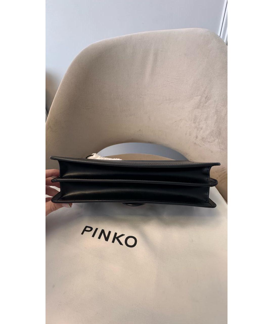 PINKO Черная кожаная сумка через плечо, фото 5