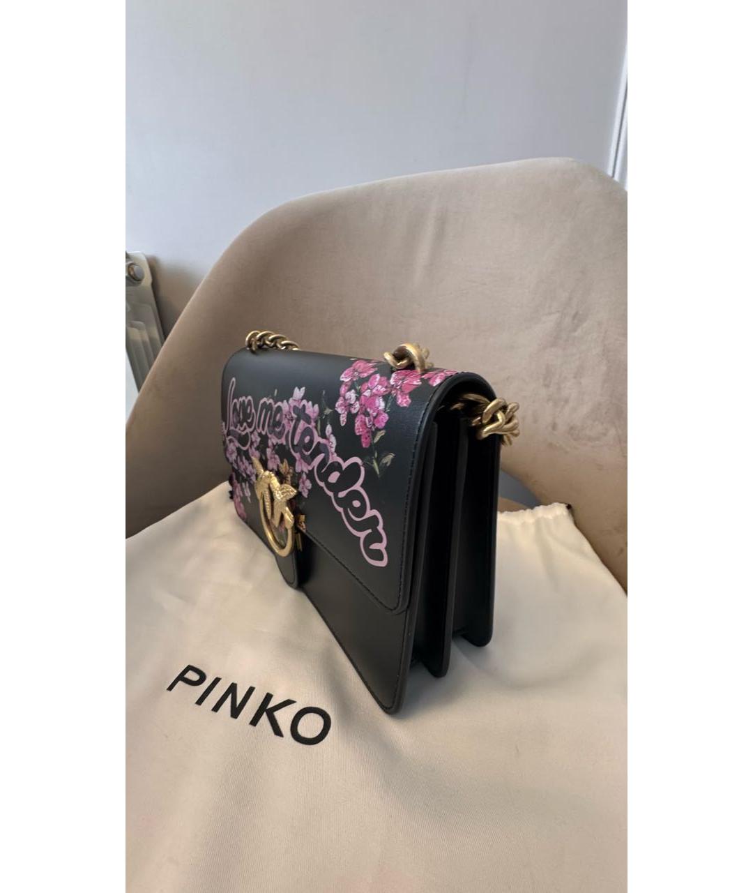 PINKO Черная кожаная сумка через плечо, фото 2