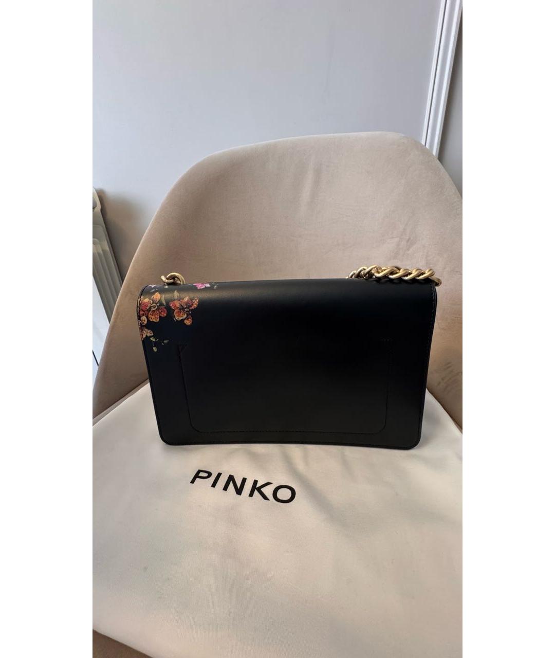 PINKO Черная кожаная сумка через плечо, фото 3