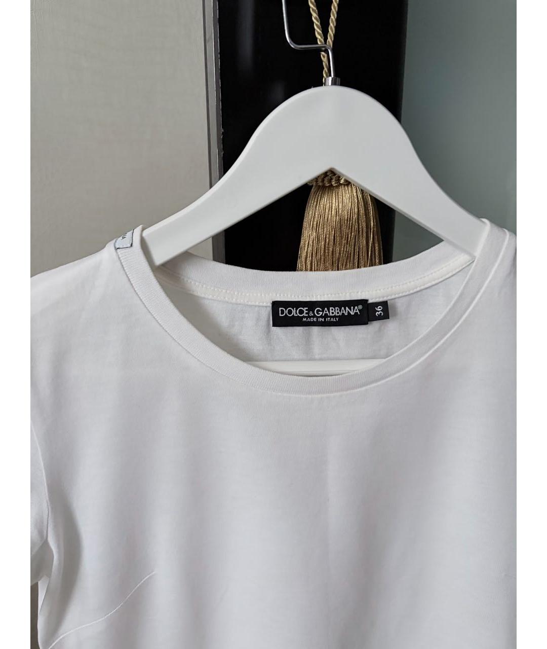 DOLCE&GABBANA Белая хлопковая футболка, фото 2