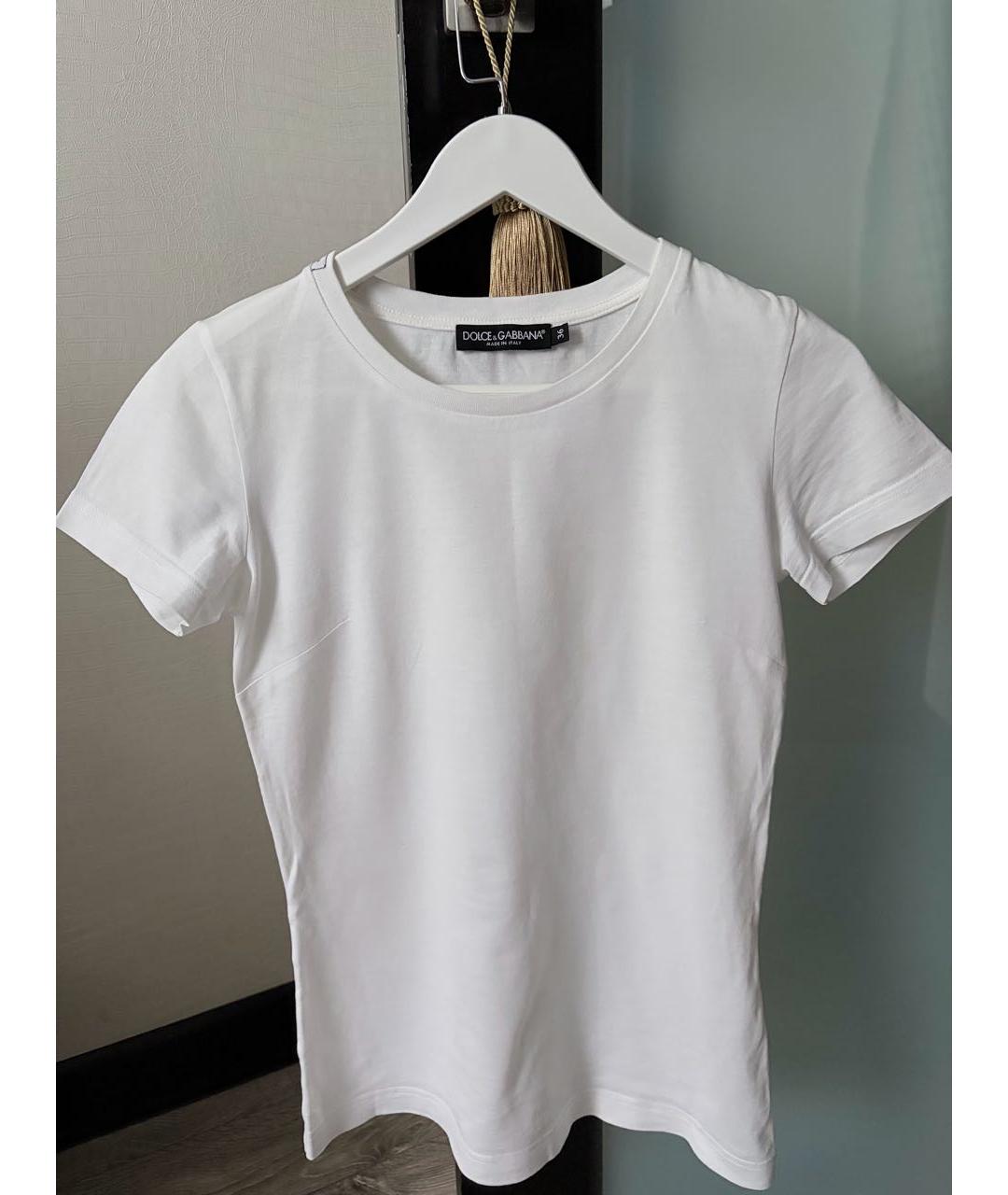 DOLCE&GABBANA Белая хлопковая футболка, фото 3