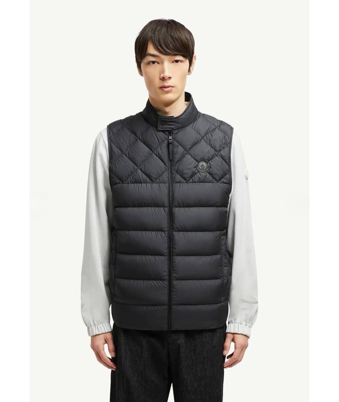 MONCLER Черный жилет, фото 3
