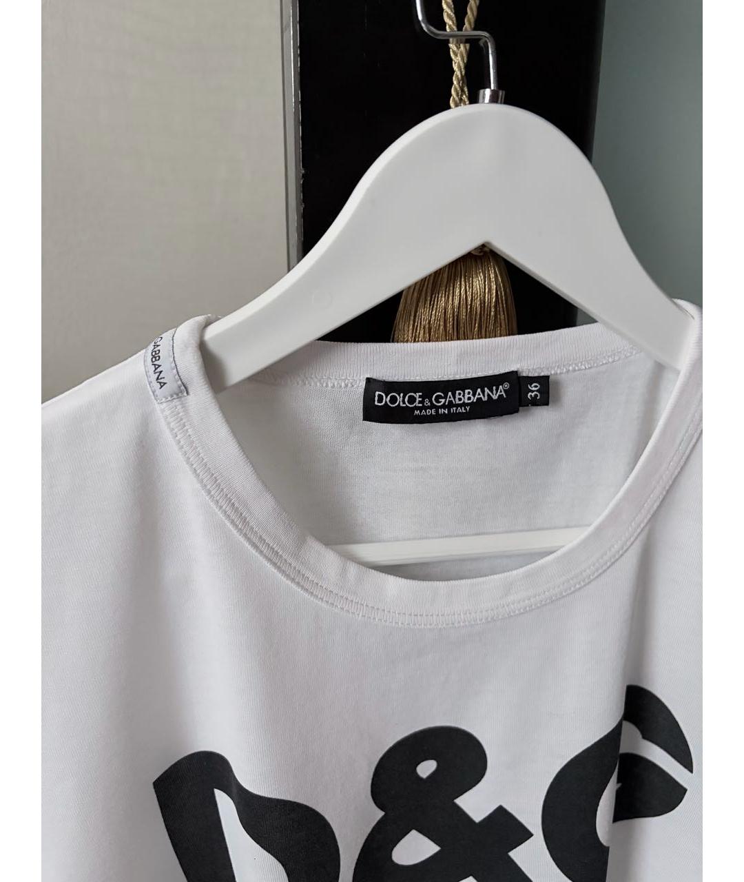 DOLCE&GABBANA Белая хлопковая футболка, фото 2