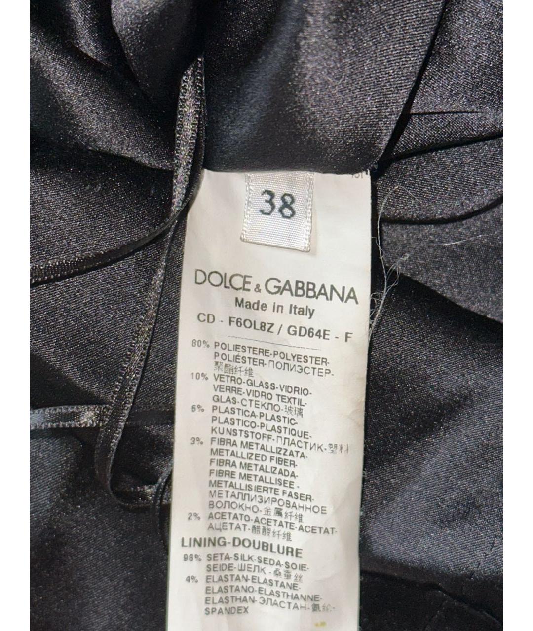 DOLCE&GABBANA Серебряное шелковое вечернее платье, фото 6