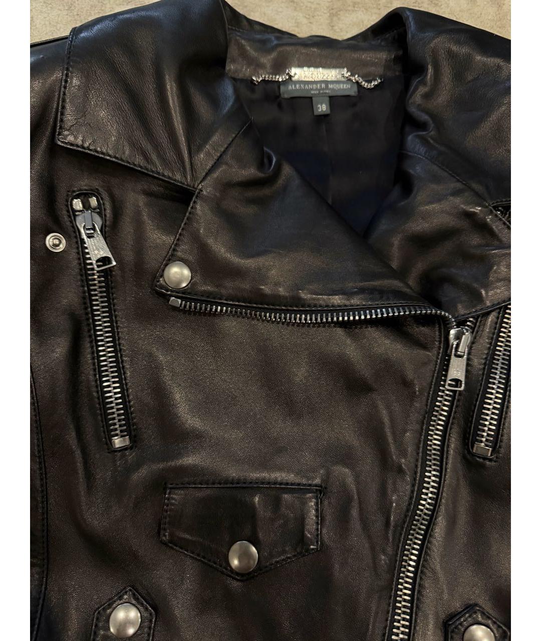 ALEXANDER MCQUEEN Черная кожаная куртка, фото 3