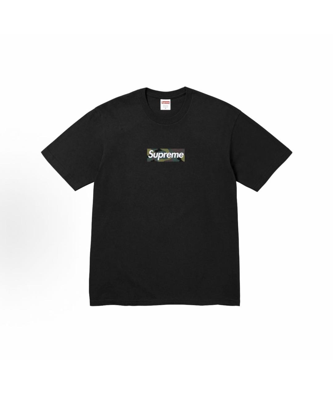 SUPREME Черная хлопковая футболка, фото 5