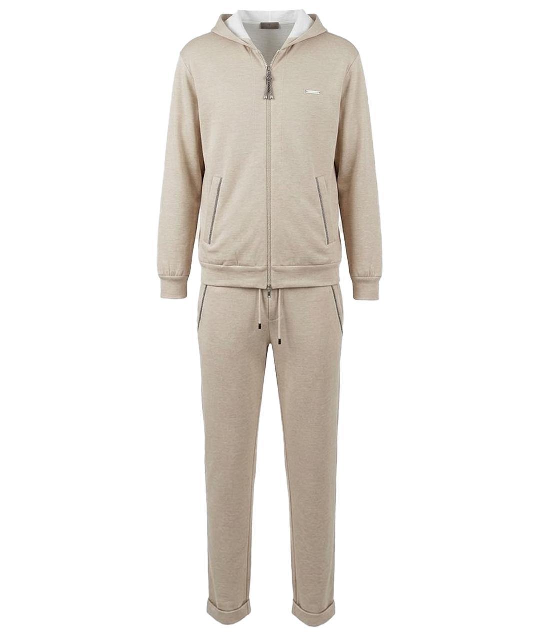 BRUNELLO CUCINELLI Бежевый хлопковый костюм с брюками, фото 1