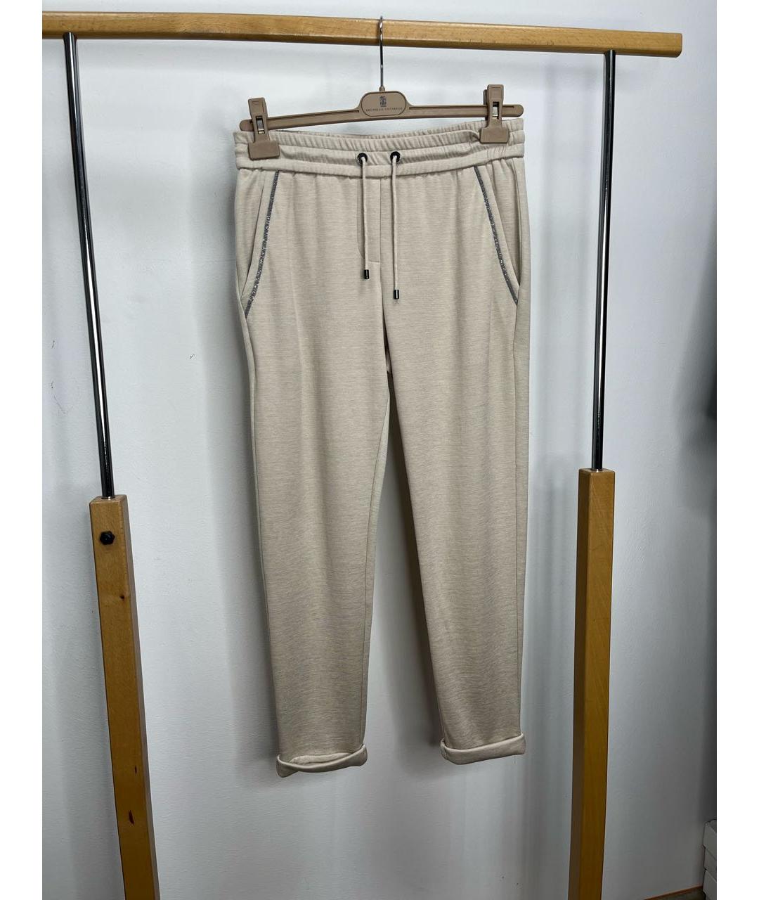 BRUNELLO CUCINELLI Бежевый хлопковый костюм с брюками, фото 2