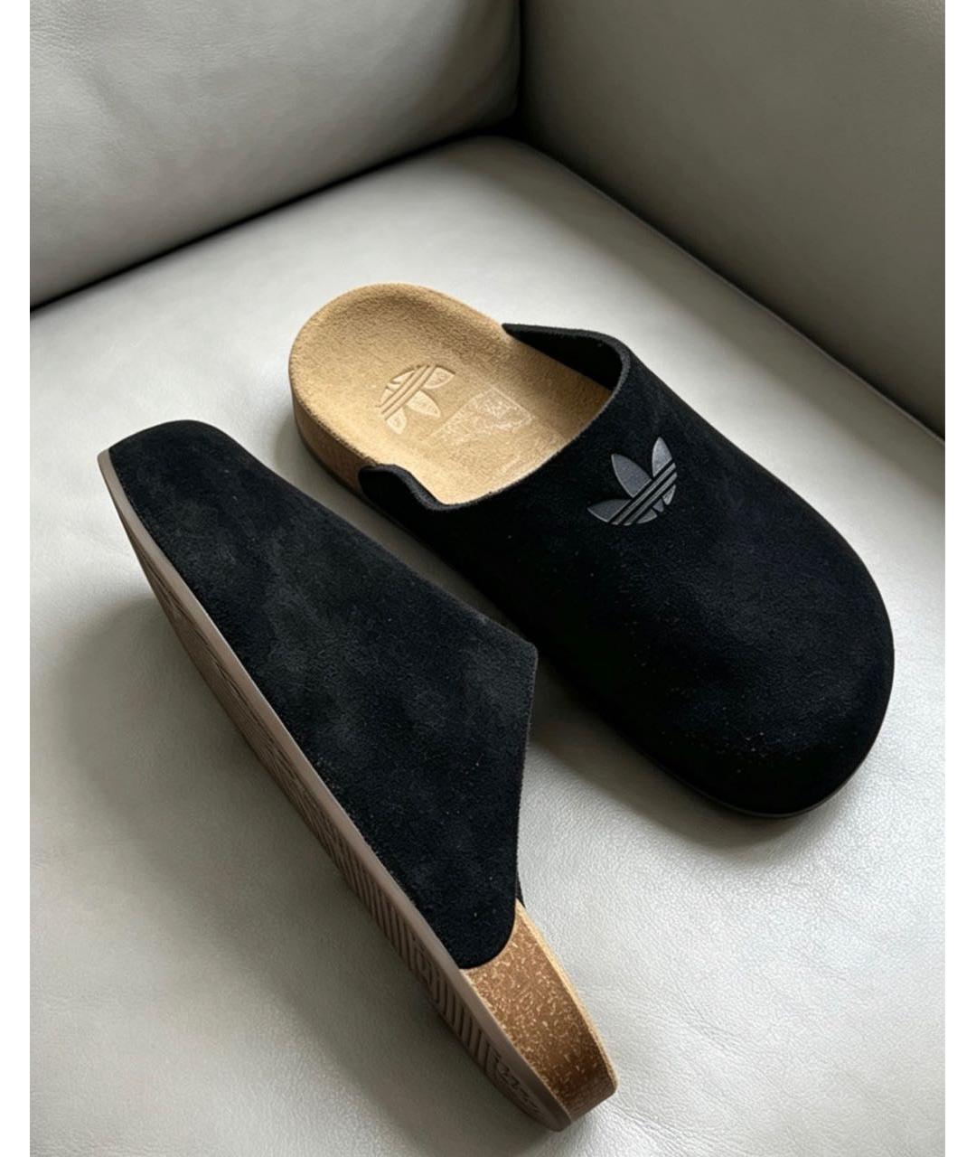 ADIDAS Черные замшевые слипоны, фото 3