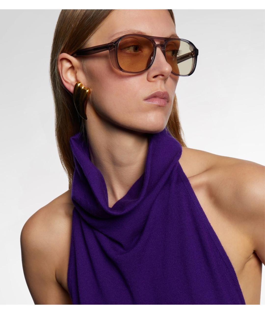 TOM FORD Серые пластиковые солнцезащитные очки, фото 7