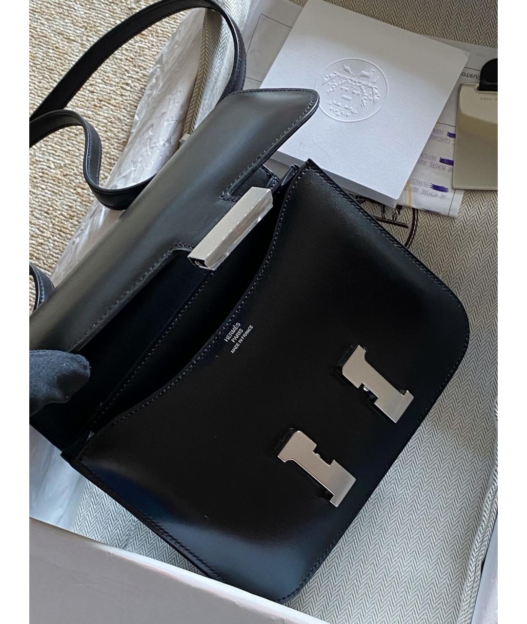 HERMES Черная кожаная сумка через плечо, фото 7