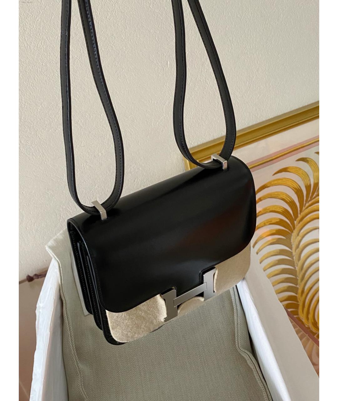 HERMES Черная кожаная сумка через плечо, фото 2