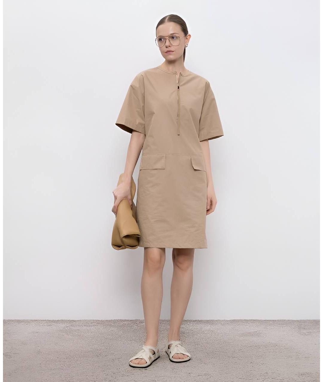 MONCLER Коричневое повседневное платье, фото 2