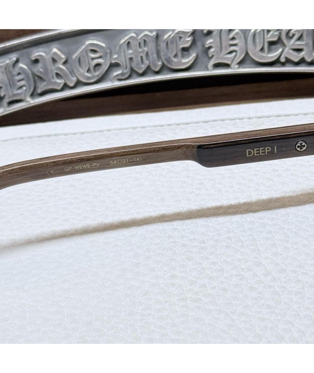 CHROME HEARTS Коричневые деревянные солнцезащитные очки, фото 5