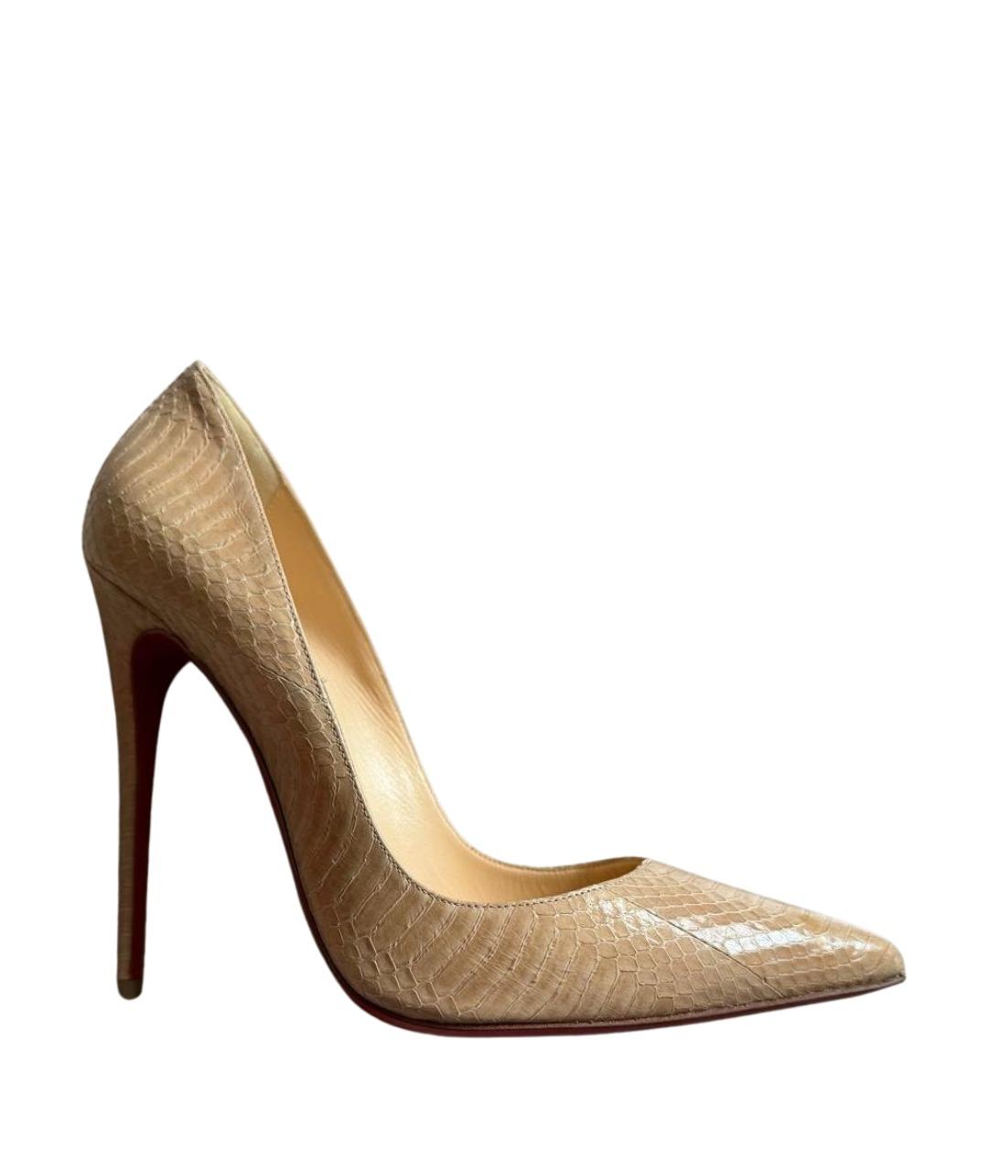 CHRISTIAN LOUBOUTIN Бежевые туфли из экзотической кожи, фото 1