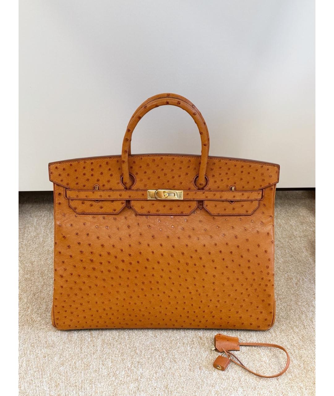 HERMES Коричневая кожаная сумка с короткими ручками, фото 2