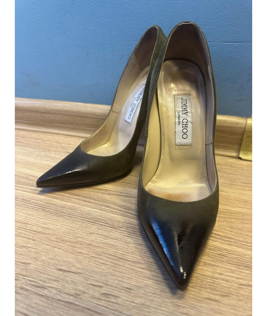 JIMMY CHOO Хаки замшевые туфли, фото 2