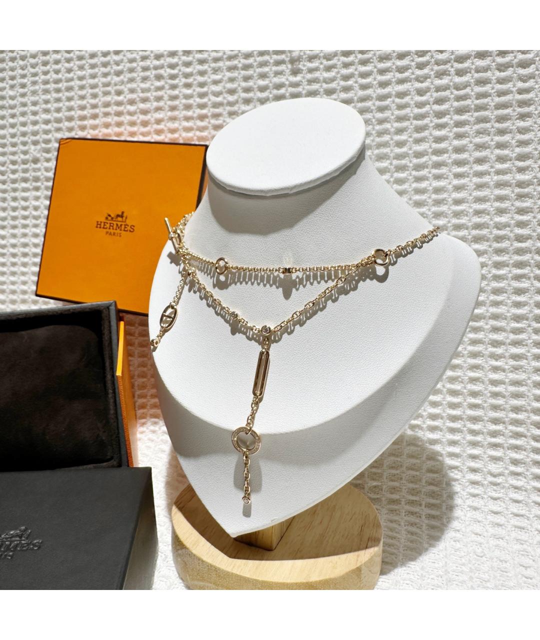 HERMES Золотое колье из розового золота, фото 4