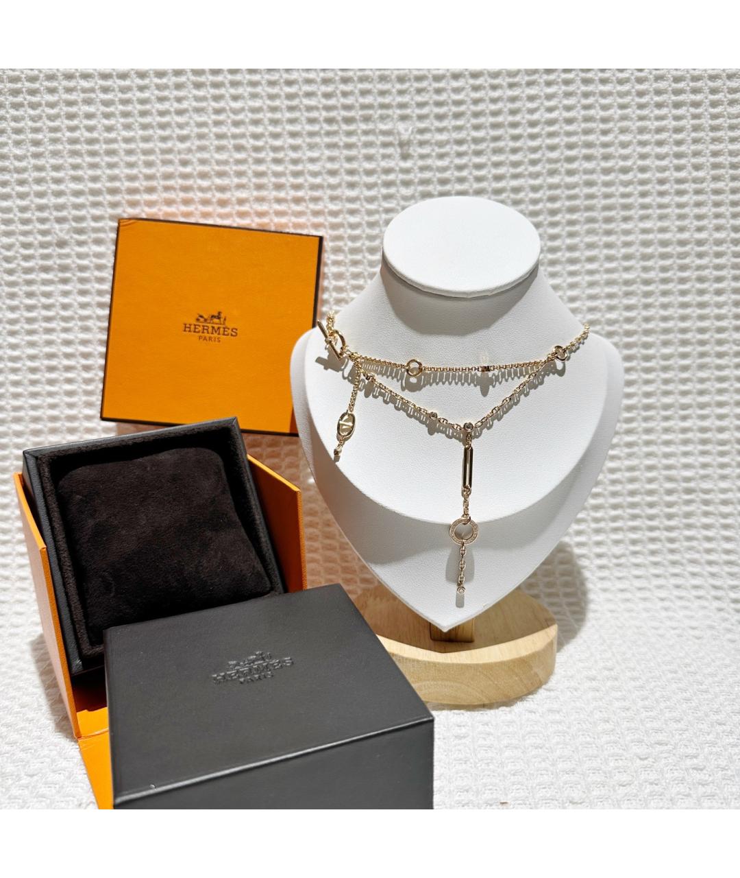 HERMES Золотое колье из розового золота, фото 2