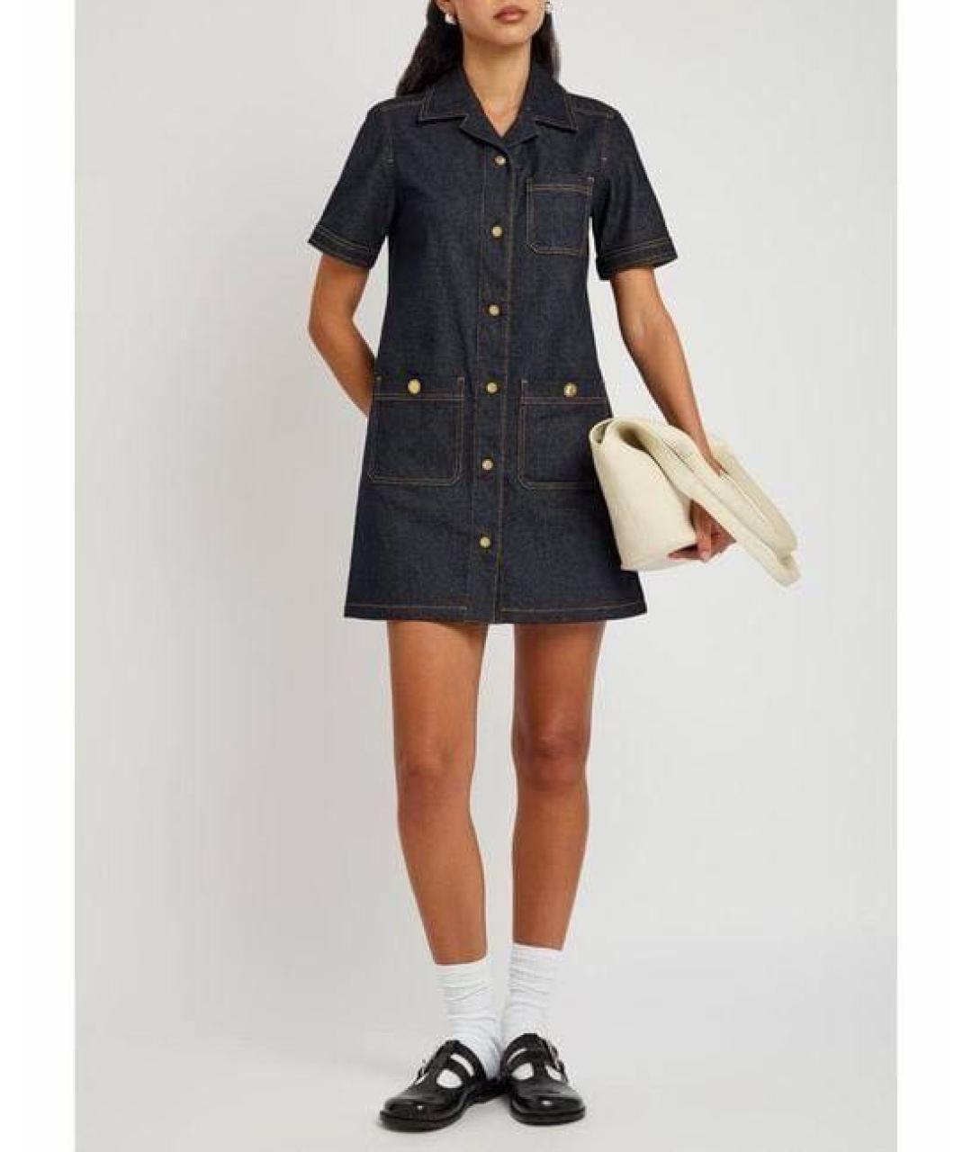 MONCLER Темно-синее повседневное платье, фото 2
