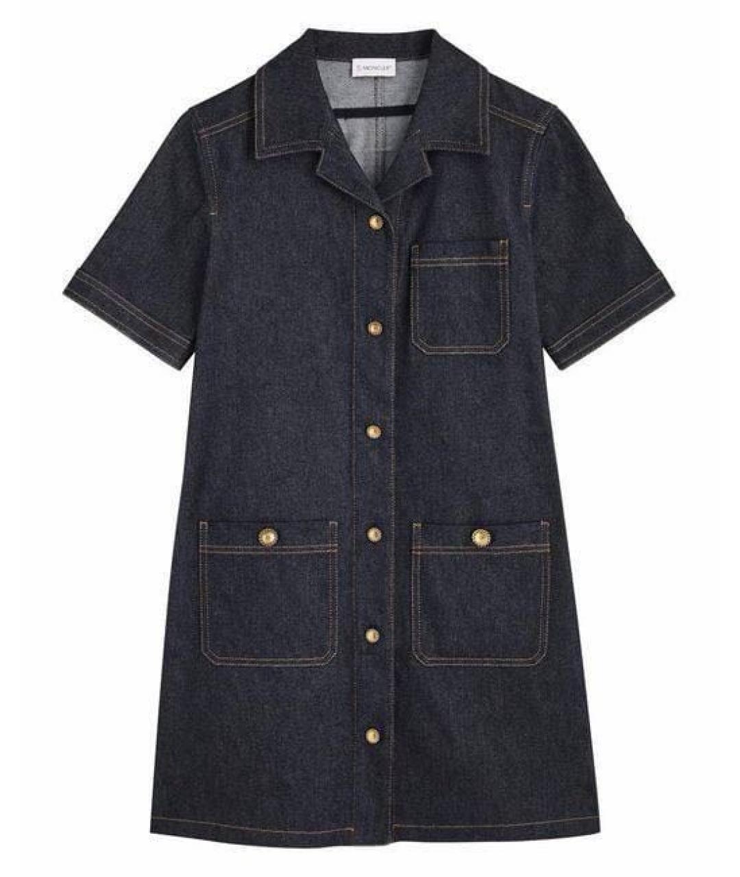 MONCLER Темно-синее повседневное платье, фото 7
