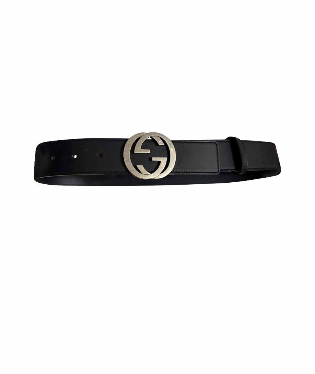 GUCCI Темно-синий кожаный ремень, фото 1
