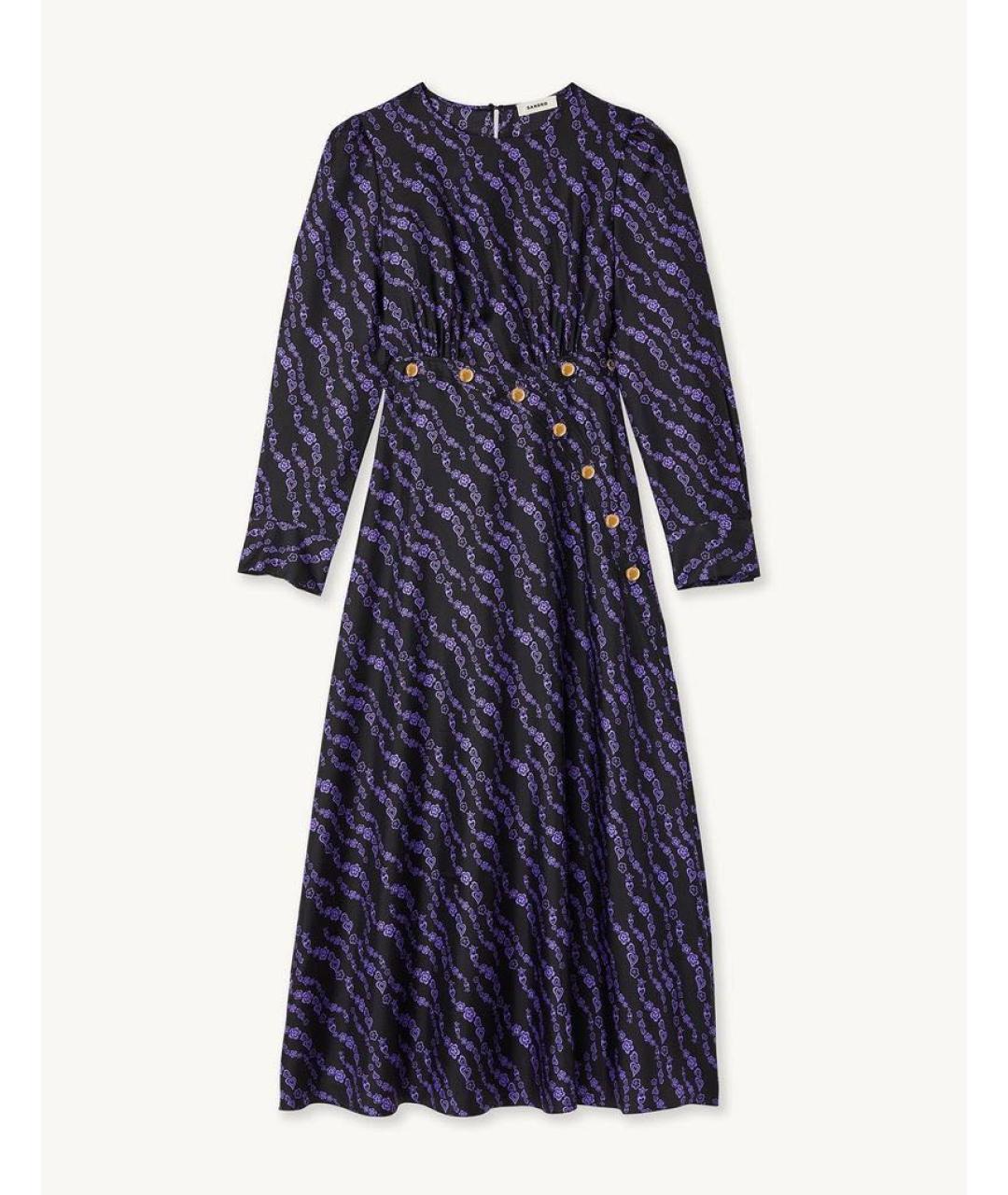 SANDRO Фиолетовое шелковое повседневное платье, фото 9