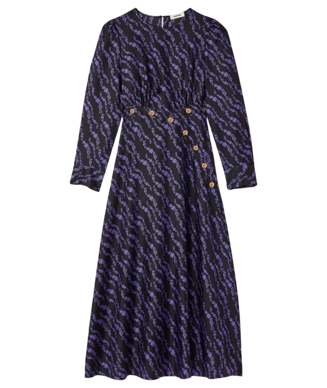 SANDRO Фиолетовое шелковое повседневное платье, фото 1