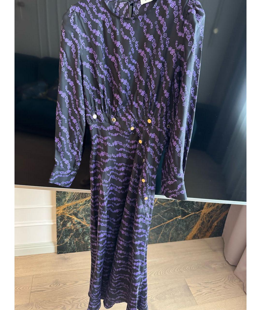 SANDRO Фиолетовое шелковое повседневное платье, фото 6