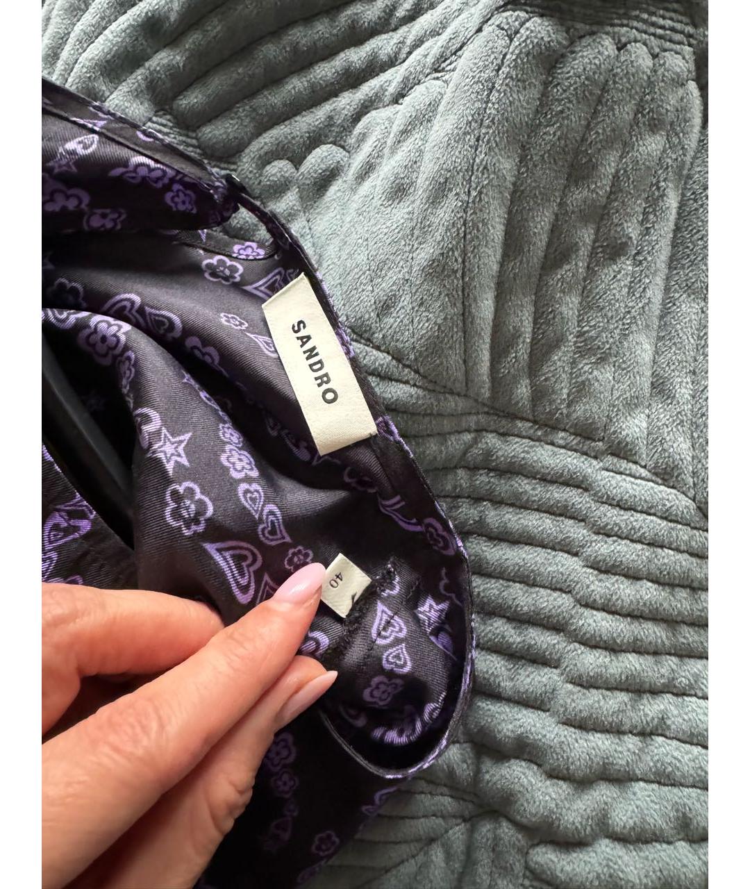 SANDRO Фиолетовое шелковое повседневное платье, фото 3
