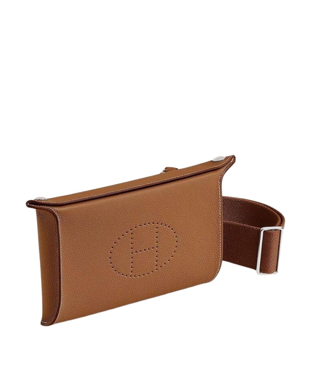 HERMES Коричневая кожаная сумка через плечо, фото 1