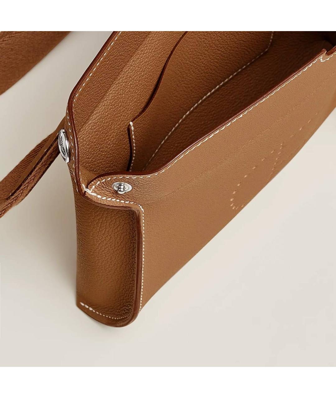 HERMES Коричневая кожаная сумка через плечо, фото 4