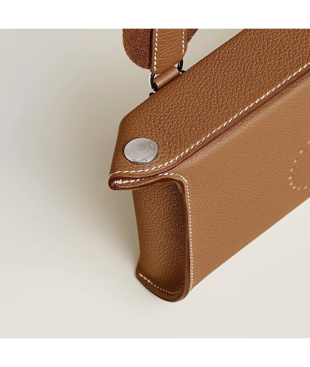 HERMES Коричневая кожаная сумка через плечо, фото 3