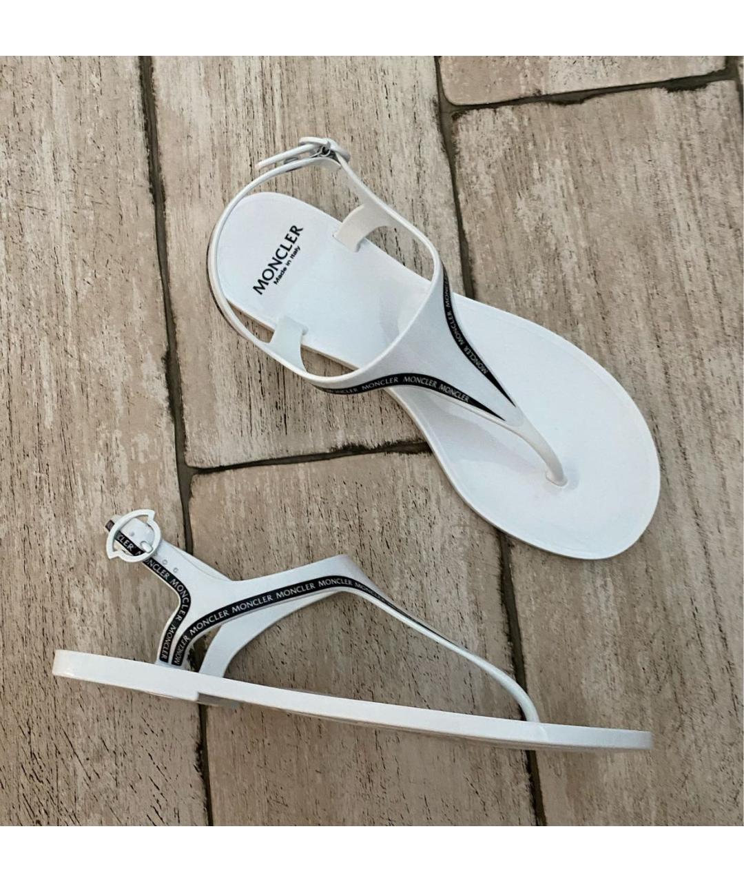MONCLER Белые резиновые сандалии, фото 6