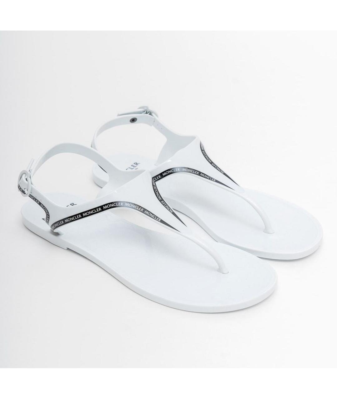 MONCLER Белые резиновые сандалии, фото 3